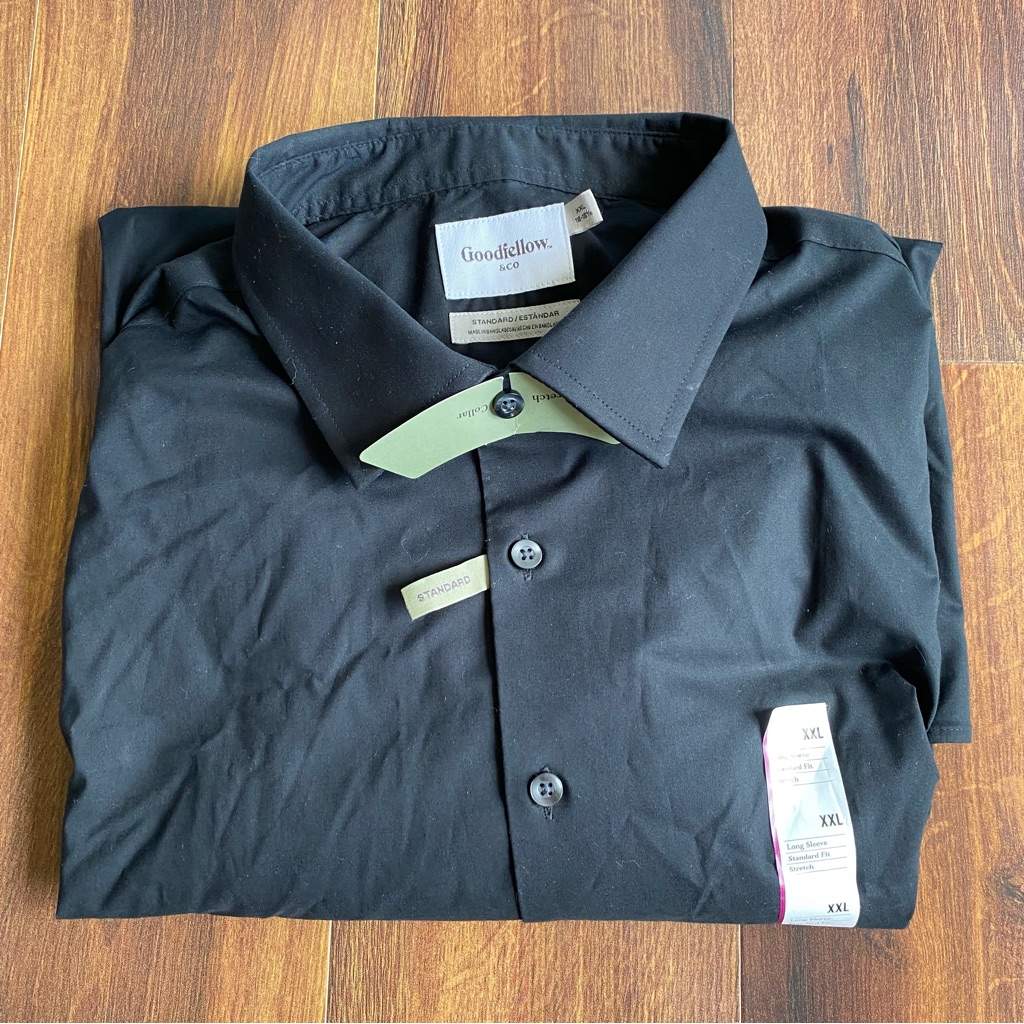 4/$20 Goodfellow Black Collared Long Sleeve Dress Shirt